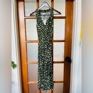 VELVET BY GRAHAM & SPENCER Green Dotted Midi Dress